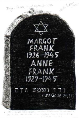 Gedenkstein für Margot und Anne Frank